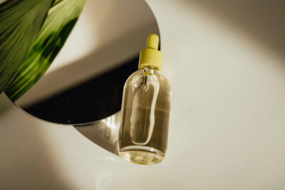 Bottles of skin care serum