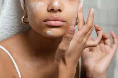 Woman applying vitamin C